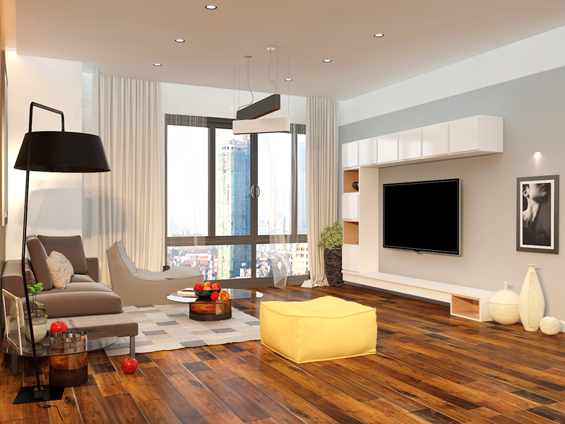 Thiết kế nội thất căn hộ chung cư 95m2 đẹp theo phong cách hiện đại