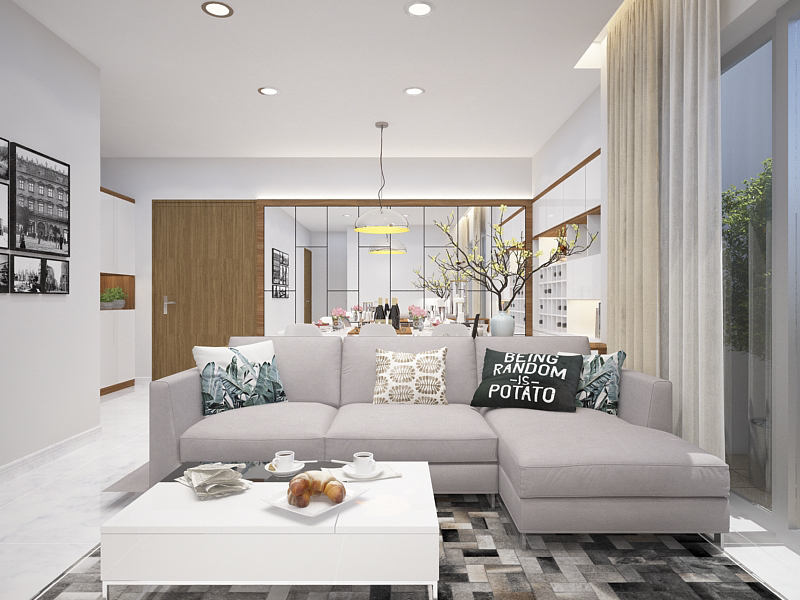 Thiết kế nội thất căn hộ chung cư cao cấp cho phòng khách