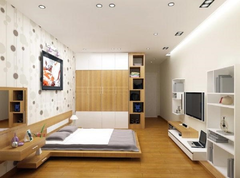 Mẫu trần nhà thạch cao phòng ngủ đơn giản