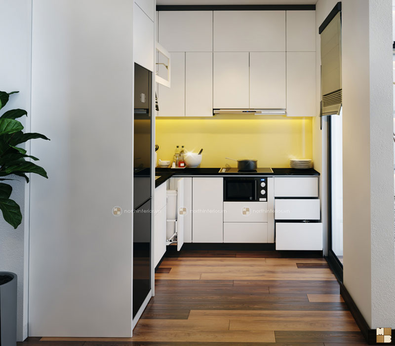 Thiết kế nội thất chung cư cao cấp phòng bếp an bình city