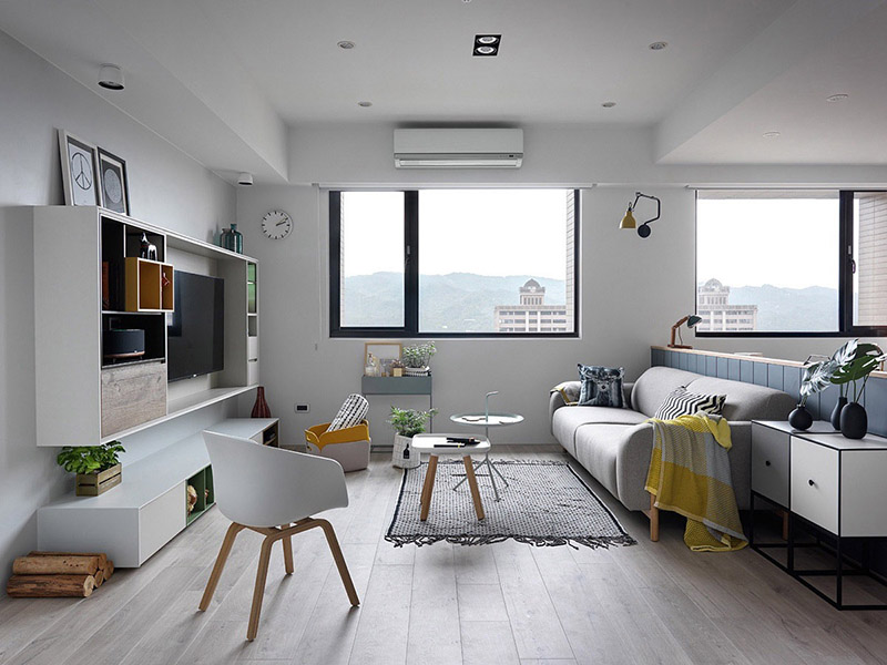 Thiết kế nội thất chung cư hyundai hillstate 3 phòng ngủ - phòng khách đẹp