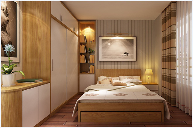 Phòng ngủ bố mẹ tiện nghi ấm áp với tông nâu sang trọng
