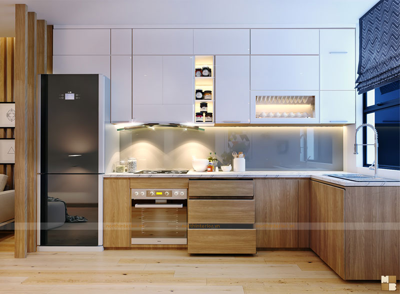 Thiết kế nội thất chung cư cao cấp phòng bếp nguyễn chánh
