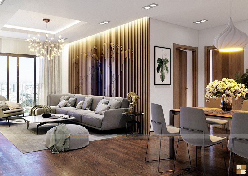 Thiết kế nội thất phong cách hiện đại Goldmark City - phòng khách