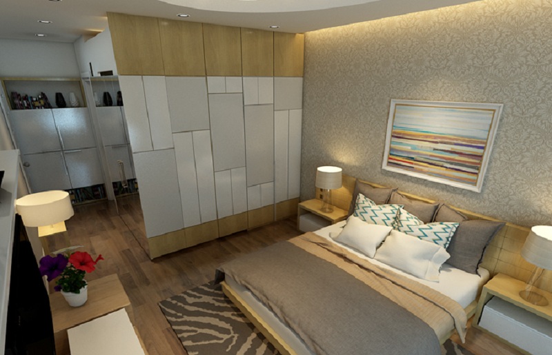 Thiết kế phòng ngủ master căn hộ 76m2 3 phòng ngủ