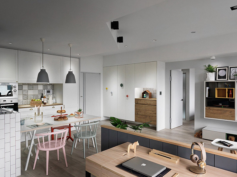Thiết kế nội thất chung cư hyundai hillstate 3 phòng ngủ - khu vực bếp
