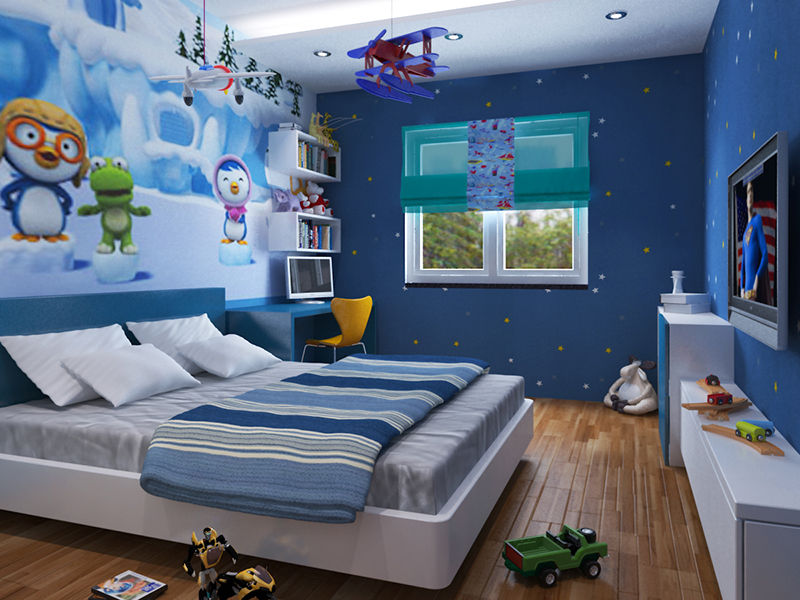 Phòng ngủ ngộ nghĩnh gom cả vũ trụ bao la nhờ nội thất hoạt hình