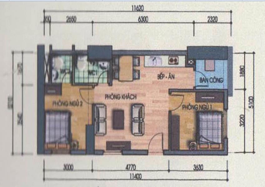 Hướng dẫn thiết kế nội thất chung cư 60m2 chi tiết  Decox Design