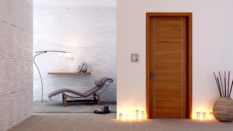 Mẫu cửa gỗ cách âm và cách nhiệt tốt rất phù hợp để dành cho không gian phòng ngủ
