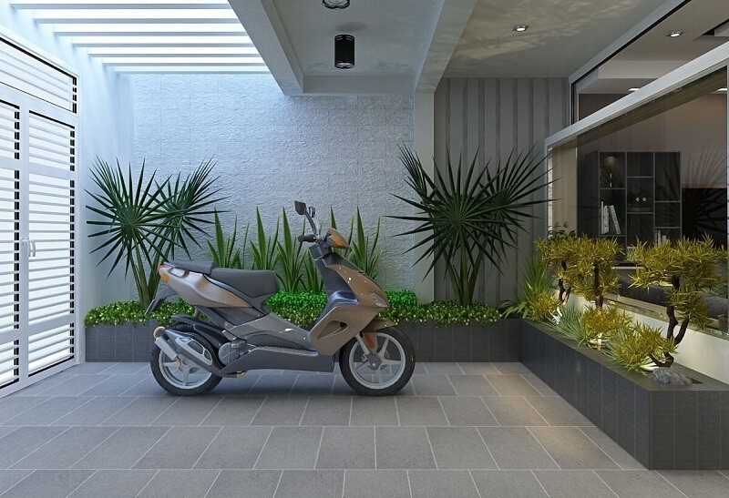  thiết kế chỗ để xe máy trong nhà thiết kế nhà để xe máy	