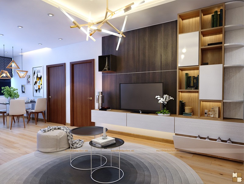 Thiết kế nội thất chung cư đẹp 90m2 sang trọng, hiện đại - H10