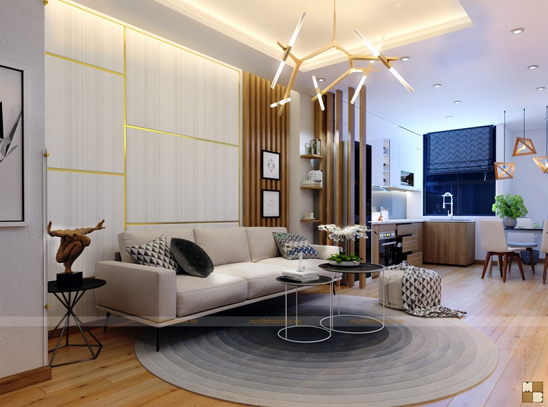 Thiết kế nội thất chung cư đẹp 90m2 sang trọng, hiện đại - H11