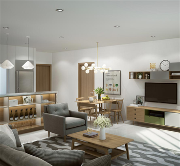 Thiết kế nội thất chung cư đẹp 100m2 mộc mạc giản dị với chi phí thấp