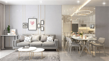 Thiết kế nội thất nhà chung cư 65m2 ấn tượng với tông màu trắng dịu