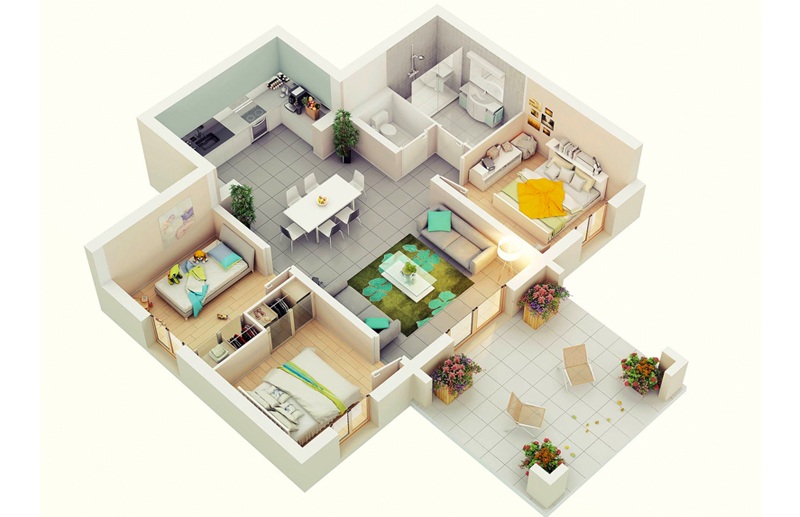 33 Mẫu thiết kế nội thất chung cư 3 phòng ngủ đẹp hiện đại