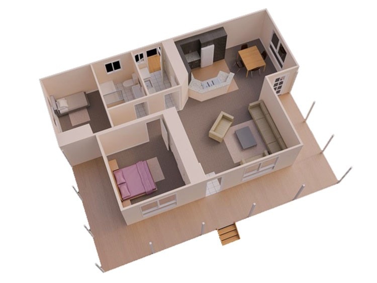 10+ mẫu thiết kế căn hộ 60m2 2 phòng ngủ đẹp sang trọng - H11