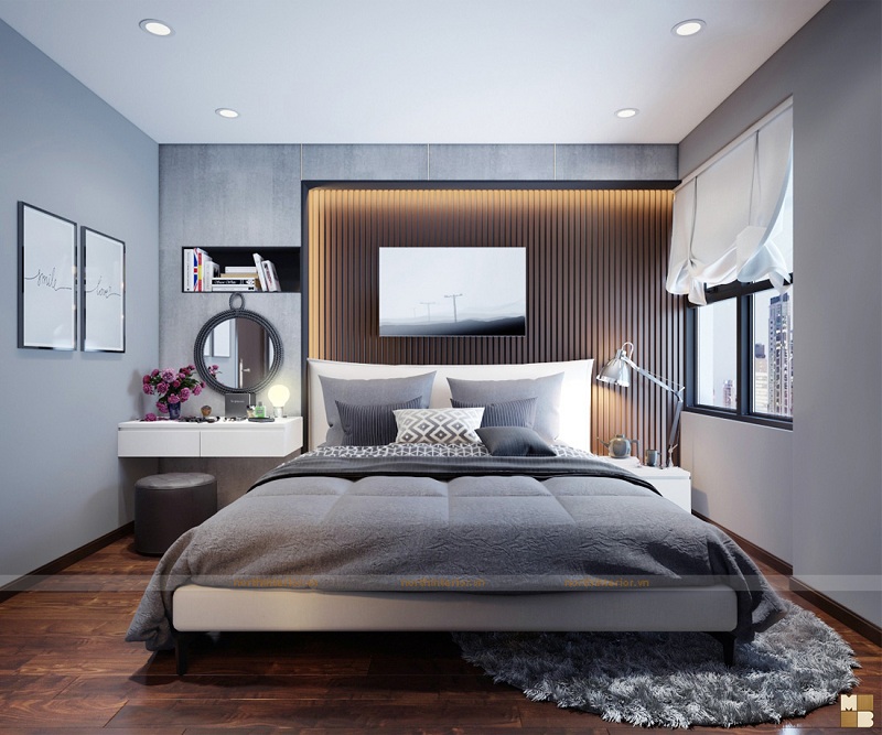 Mẫu thiết kế chung cư 3 phòng ngủ căn hộ 100m2 tại Goldmark City đậm chất “nghệ” - Phòng ngủ con gái