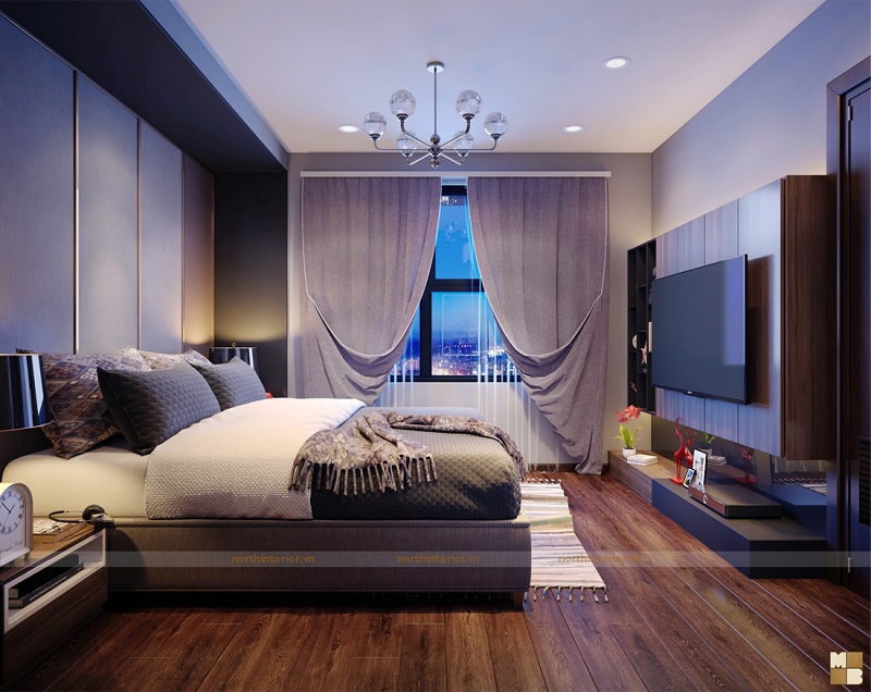 Mẫu thiết kế chung cư 3 phòng ngủ căn hộ 100m2 tại Goldmark City đậm chất “nghệ” - Phòng ngủ master
