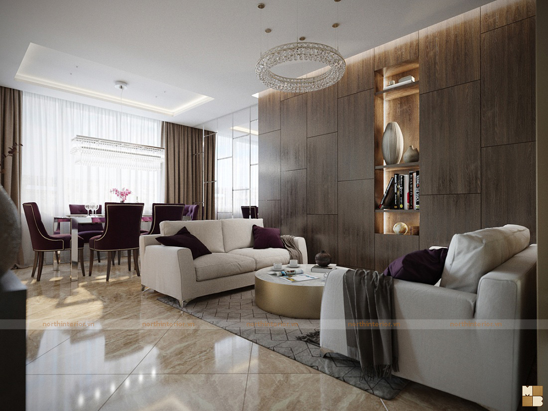 3 mẫu thiết kế nội thất căn hộ 90m2 đẹp hiện đại, tinh tế - H12