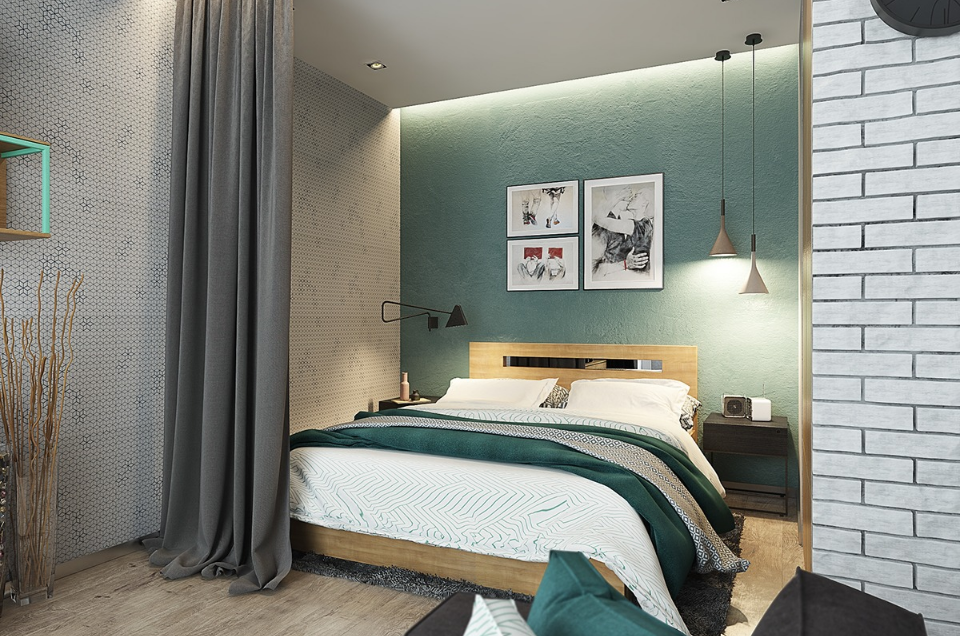 Thiết kế nội thất chung cư 50m2 cho phòng ngủ bố mẹ