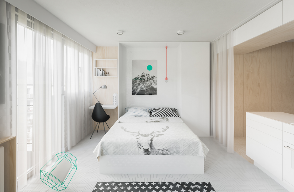 Thiết kế nội thất chung cư 50m2 cho phòng ngủ các con