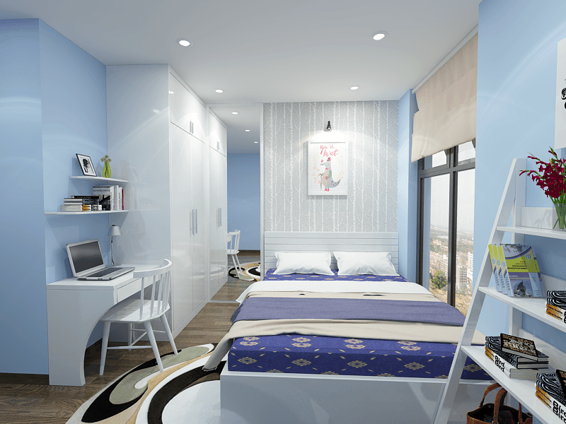 thiết kế nội thất chung cư xala phòng ngủ dành cho bé gái