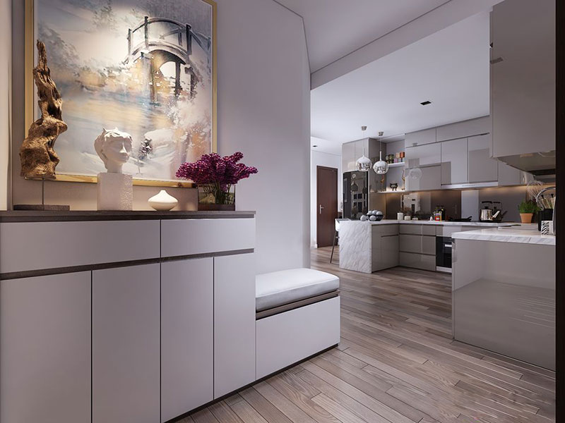 Thiết kế nội thất chung cư 60m2 cho phòng bếp