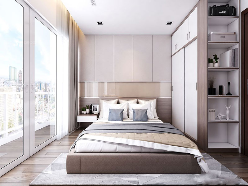 Thiết kế nội thất chung cư 60m2 cho phòng ngủ bố mẹ