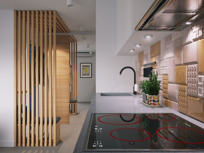 Thiết kế nội thất nhà ống 30m2 cho phòng bếp tiện nghi