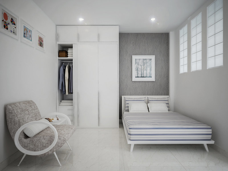 Phòng ngủ tiện nghi ấm áp với mẫu thiết kế nội thất nhà ống 30m2 