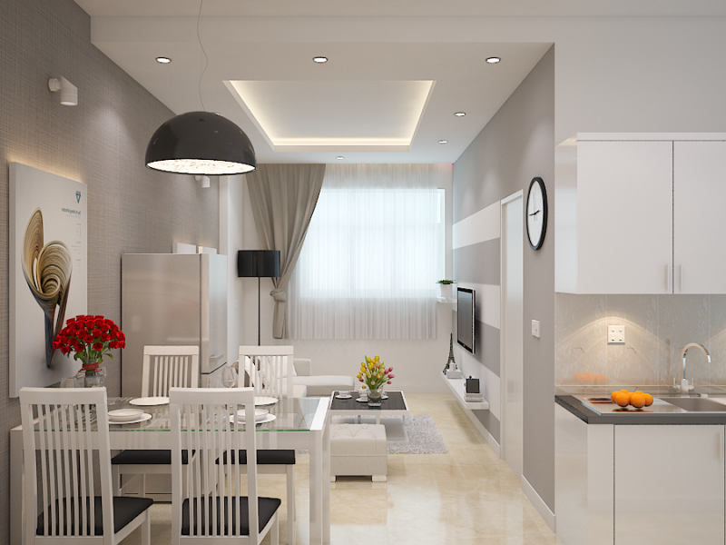 thiết kế nội thất phòng bếp chung cư 2
