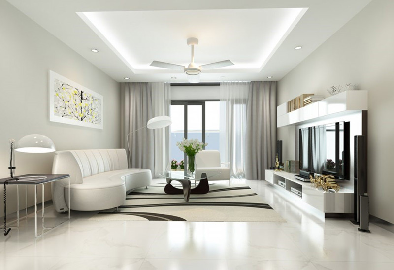Thiết kế nội thất phong cách tối giản cho phòng khách chung cư