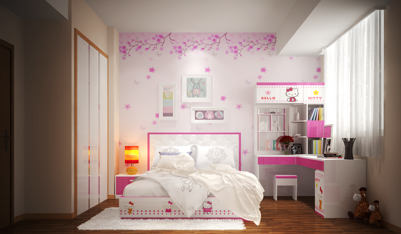 Chia sẻ bí quyết thiết kế phòng ngủ đẹp cho bé gái cực ngộ nghĩnh và đáng yêu