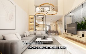 phòng khách thông tầng