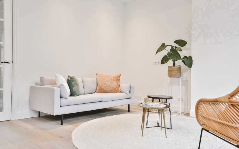 bố trí cây xanh và phụ kiện