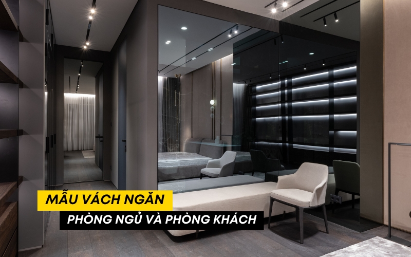 mẫu vách ngăn phòng ngủ và phòng khách