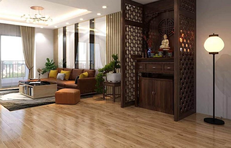 Ưu tiên đặt bàn thờ ở phòng khách hoặc phòng thờ riêng nếu có