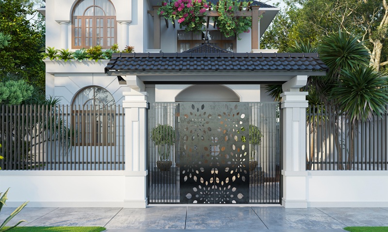 cổng nhà đặt bên trái hay bên phải