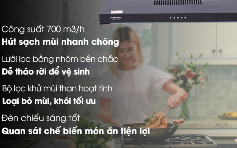 Máy hút mùi thương hiệu Sunhouse SHB6118B