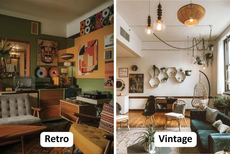 so sánh phong cách retro và vintage