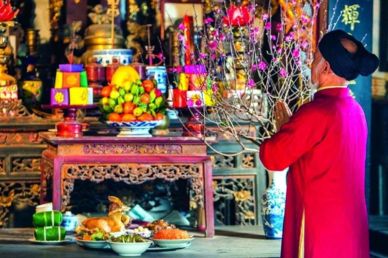 mâm cúng giao thừa miền bắc