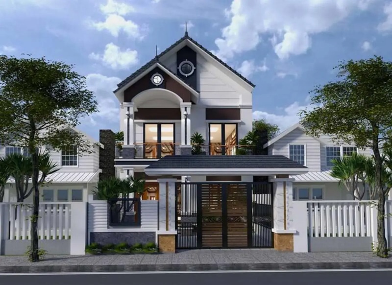 mẫu nhà 2 tầng mái thái