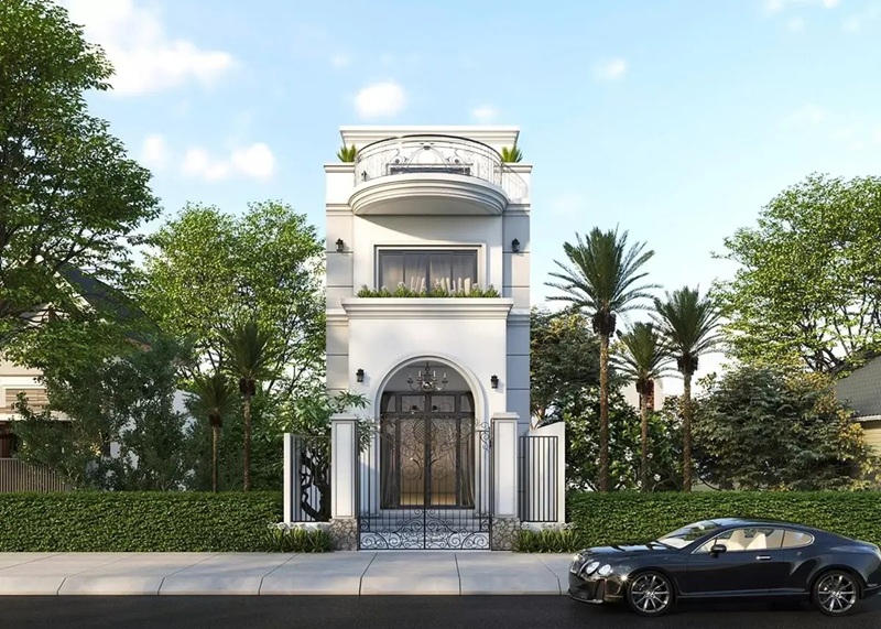 nhà tân cổ điển sang trọng tinh tế